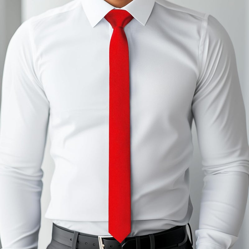 DR ANISON Skinny Tie Men Women 2" (5CM) Slim Necktie Solid Thin Ties Formal - Image 5